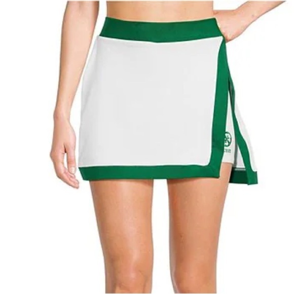 Kyodan Golf Tennis Skirt kelly Green colorblock contrast Skort asymmetrical mini - Picture 3 of 5